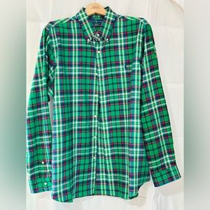 Green plaid button down shirt by Ralph Lauren size XL